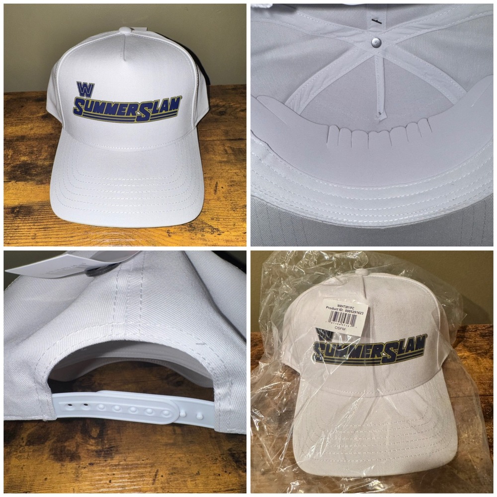 WWE SummerSlam Snapback Hat Unisex Adjustable Logo White OSFM NEW
